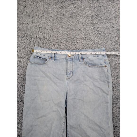 Chicos Shorts Women 30 Blue Cuff Normcore Preppy Denim Stretch Girlfriend Short - Picture 4 of 8